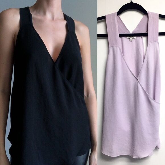 ARITZIA Wilfred Faux Wrap Sleeveless Blouse Lilac Purple XS - Picture 2 of 10